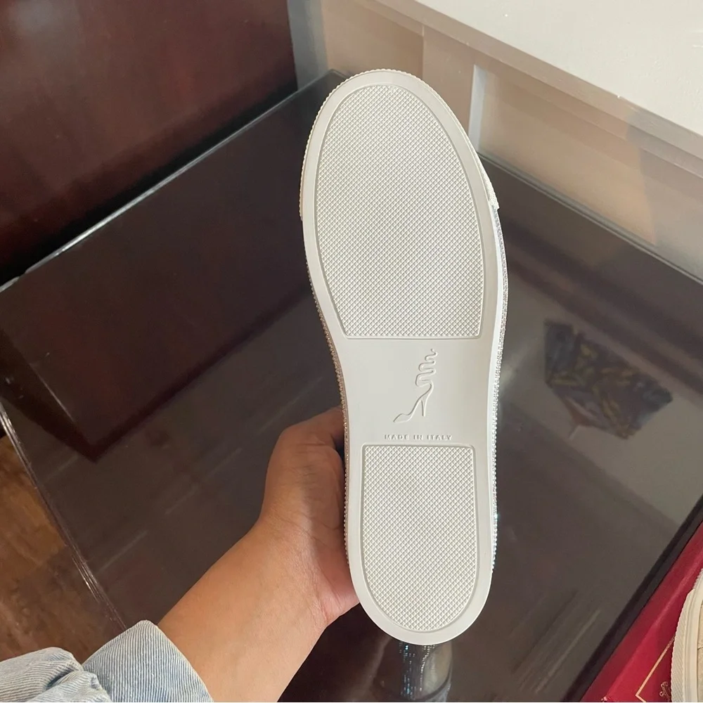 Rene Caovilla Xtra Jeweled Sneaker Croc with Iridescent Peal | Size 9/40 - Picture 4 of 5